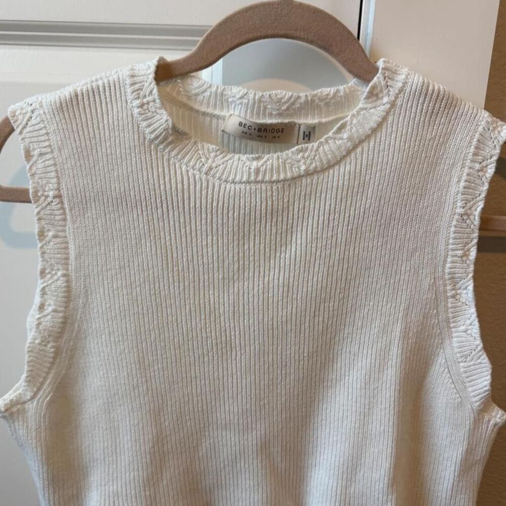 Bec & Bridge Knit White Top